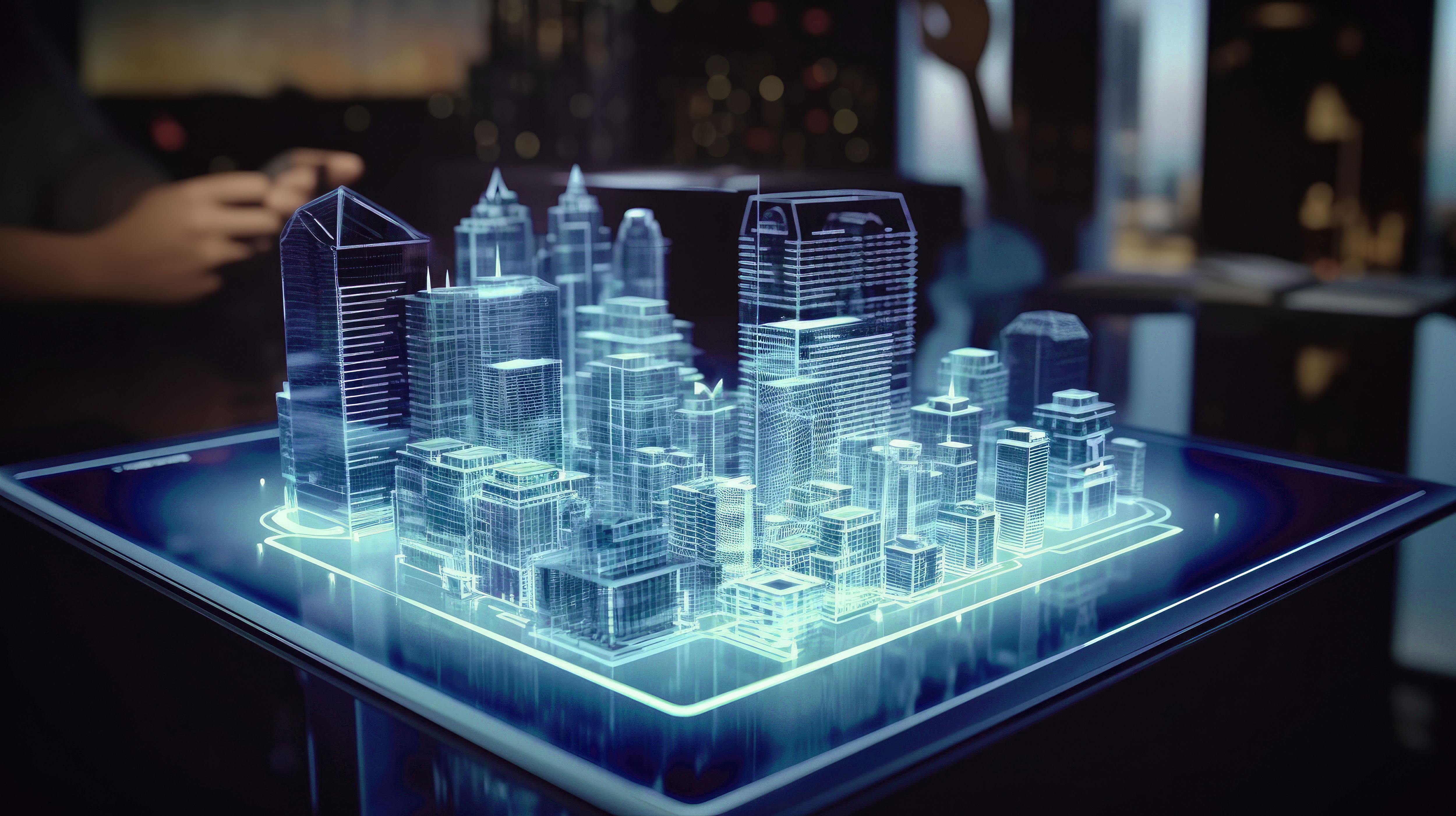 Visual de tecnología y ciudad, del sitio de The Agency Promotion